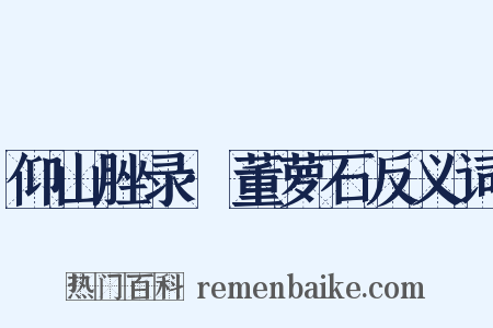 仰山脞录·董萝石反义词是什么意思的图片